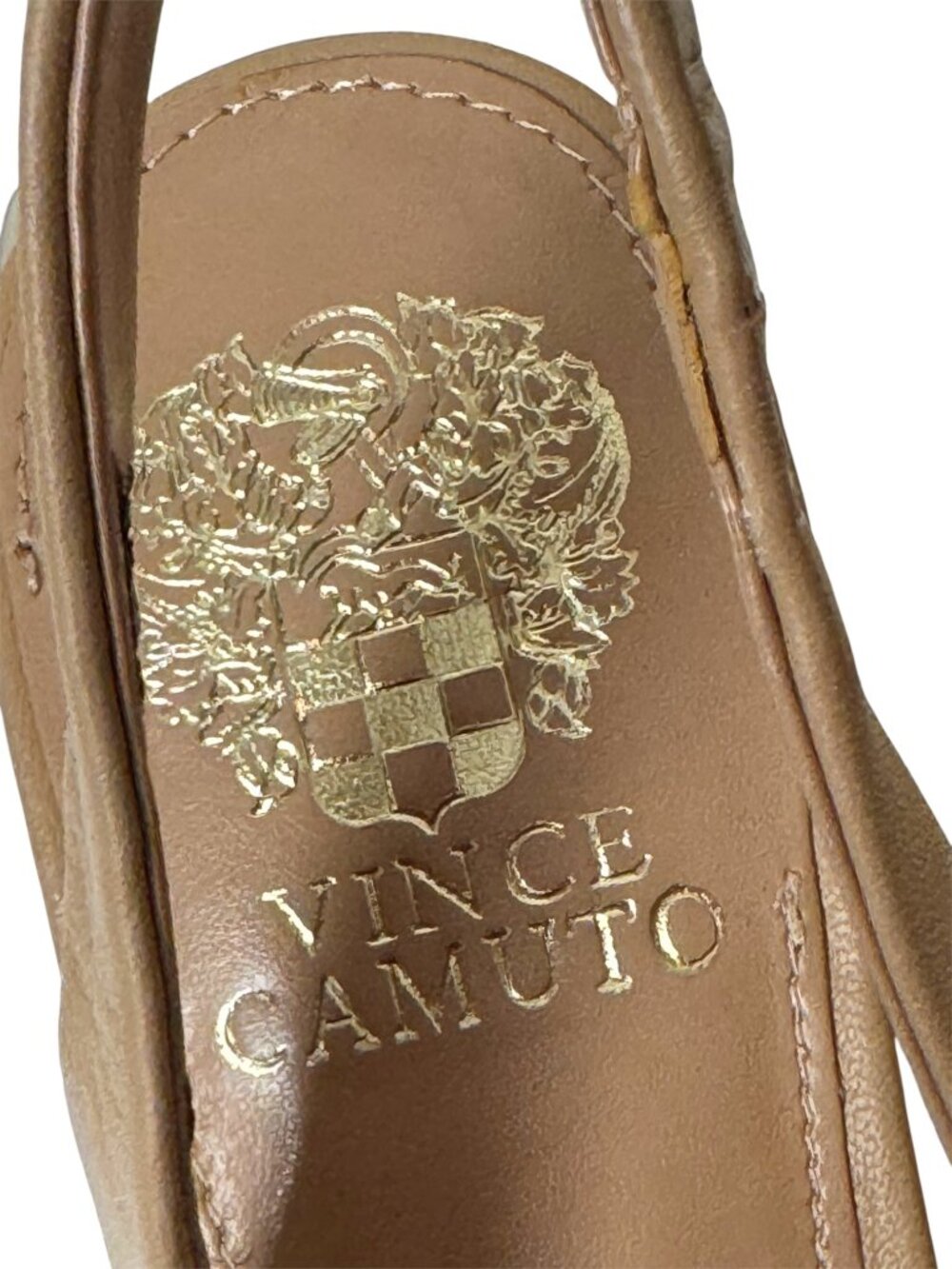 VINCE CAMUTO HAMDEN CT SLINGBACKS SANDSTONE OLD MONEY LUX PARISIAN CHIC NEW 9.5 - Picture 5 of 8